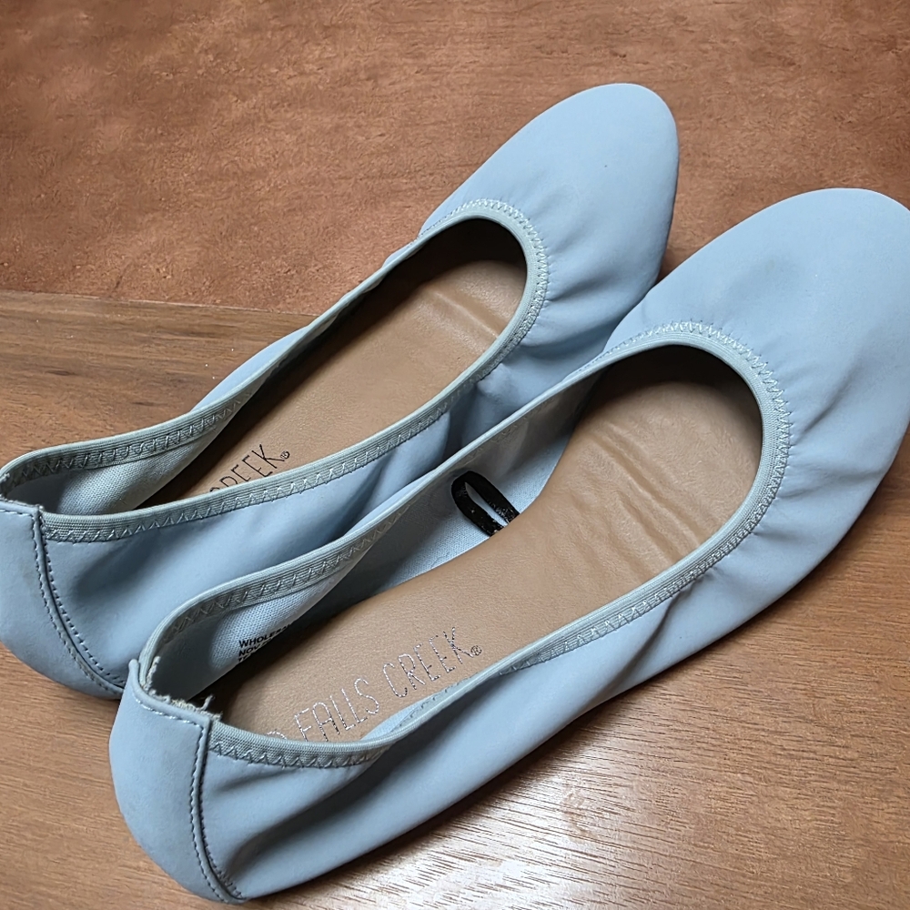Baby Blue Ballet Flats Falls Creek Women's Light Blue Flats Size 8.5 - Picture 2 of 8